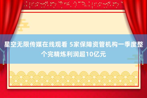 星空无限传媒在线观看 5家保障资管机构一季度整个完精炼利润超10亿元